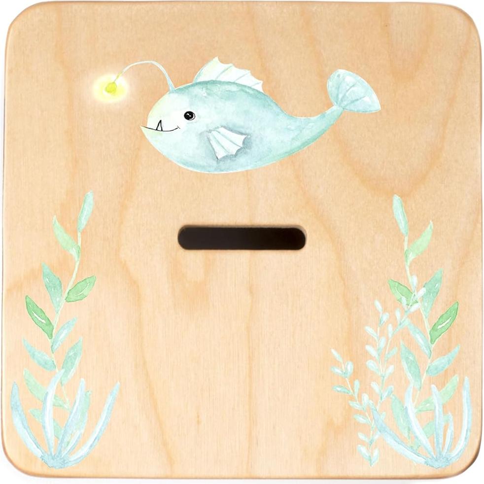 Hucha de Madera Personalizada BloomOwl 15.24cm para Niños