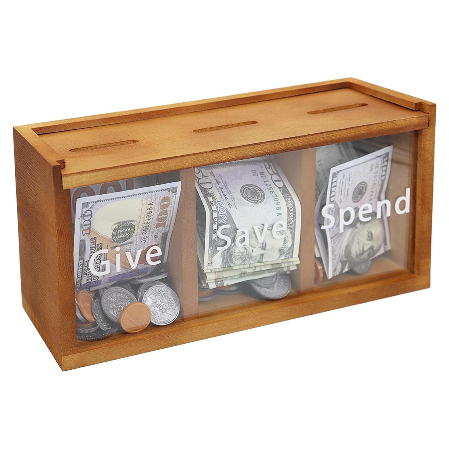 Hucha Gastar Ahorrar Donar Mczxon para Niños 25x9x13cm