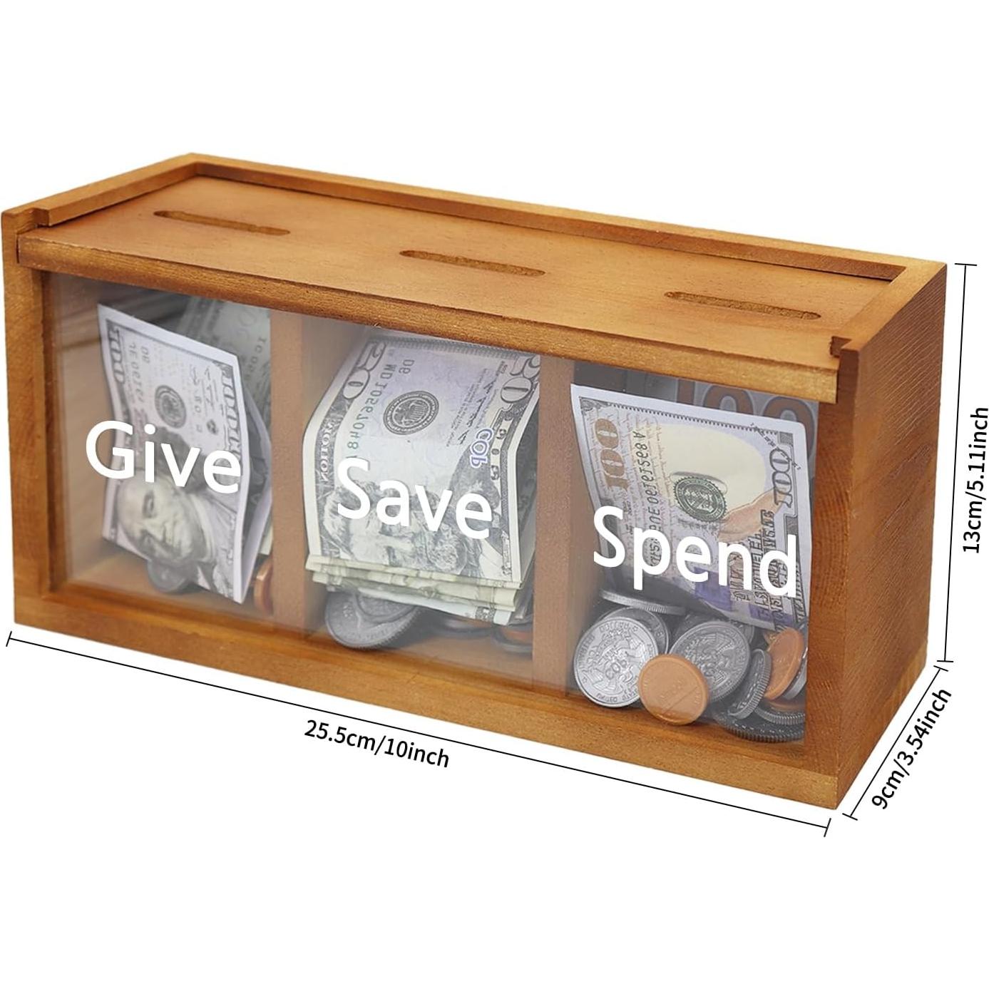 Hucha Gastar Ahorrar Donar Mczxon para Niños 25x9x13cm