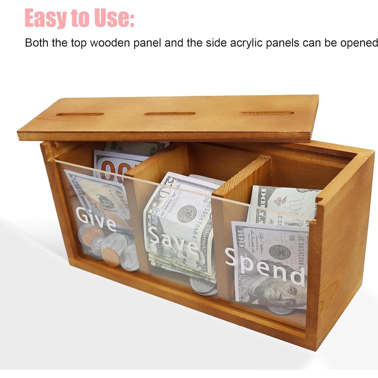 Hucha Gastar Ahorrar Donar Mczxon para Niños 25x9x13cm