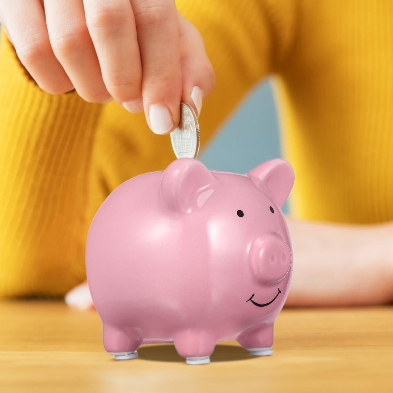 Alcancía de Cerámica IMIKEYA Rosa para Niños 9.5cm