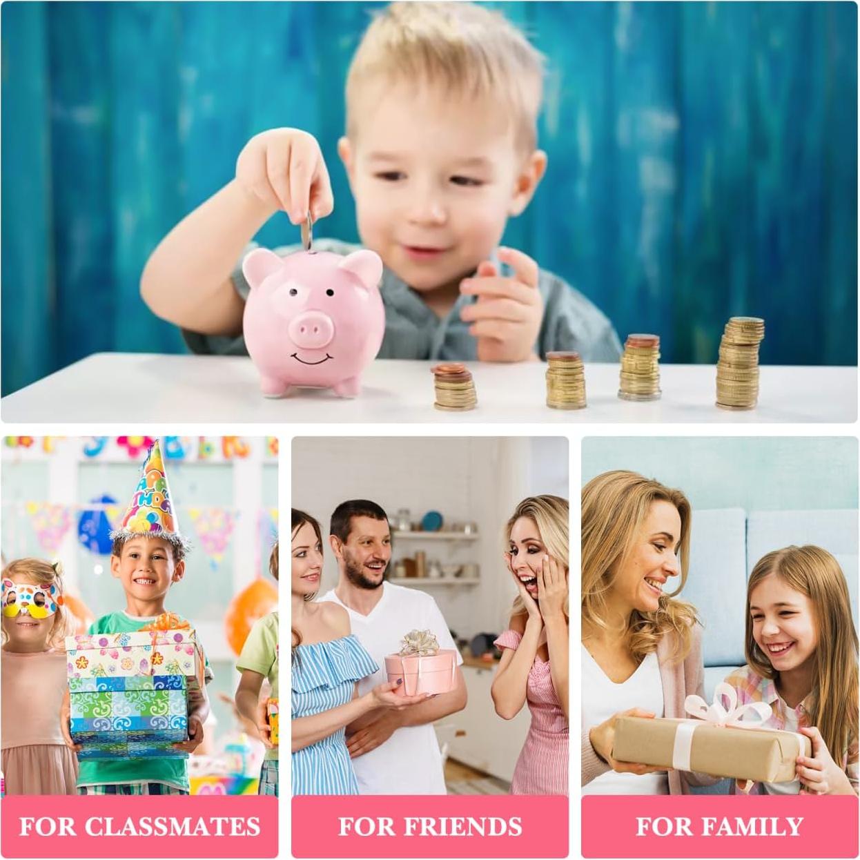 Alcancía de Cerámica IMIKEYA Rosa para Niños 9.5cm