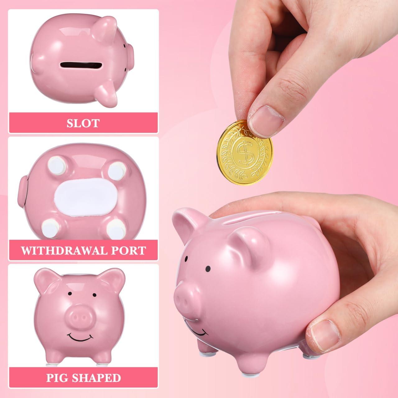 Alcancía de Cerámica IMIKEYA Rosa para Niños 9.5cm