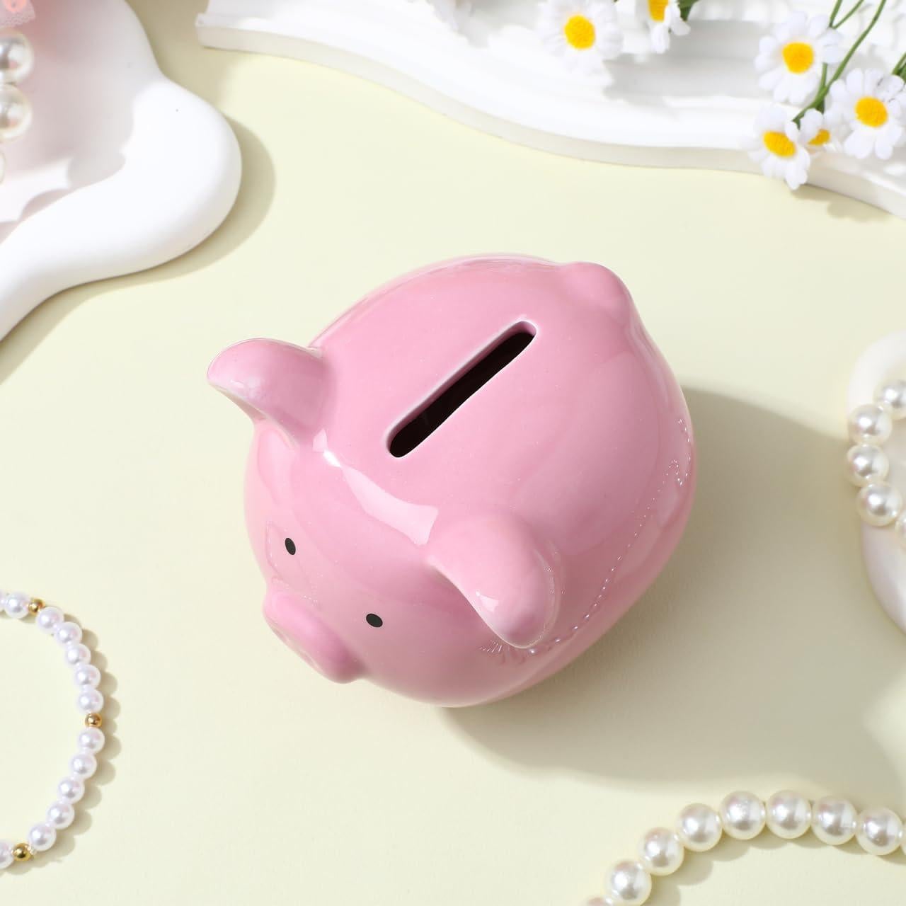Alcancía de Cerámica IMIKEYA Rosa para Niños 9.5cm