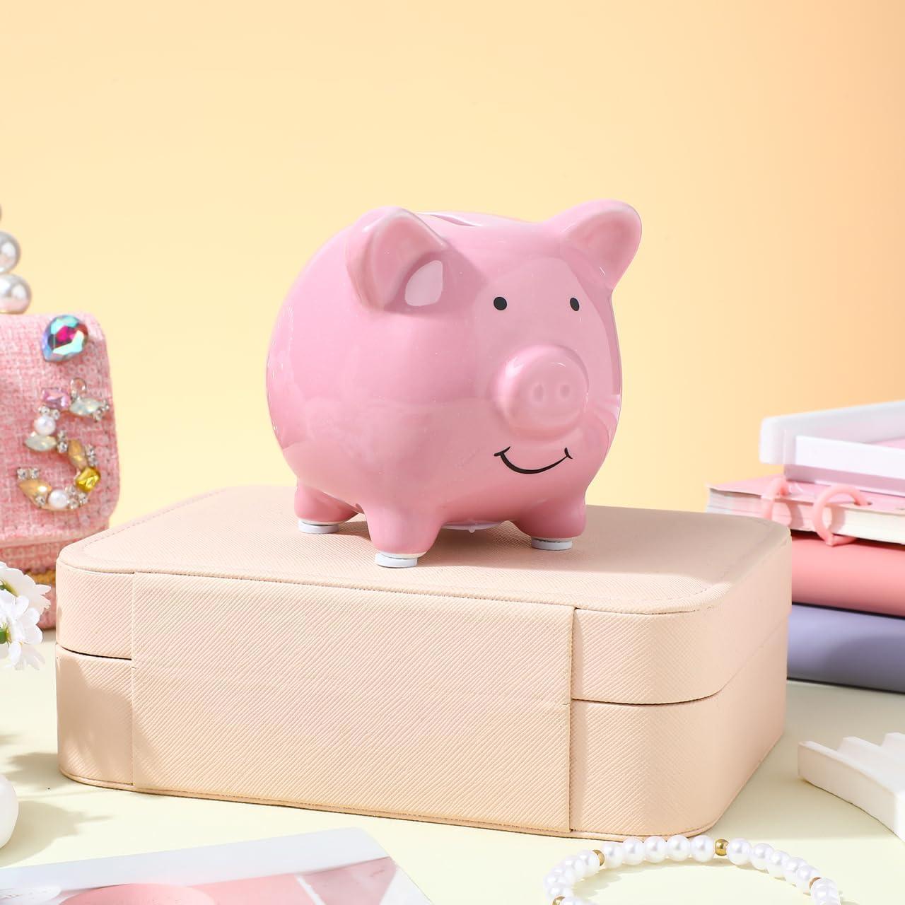 Alcancía de Cerámica IMIKEYA Rosa para Niños 9.5cm