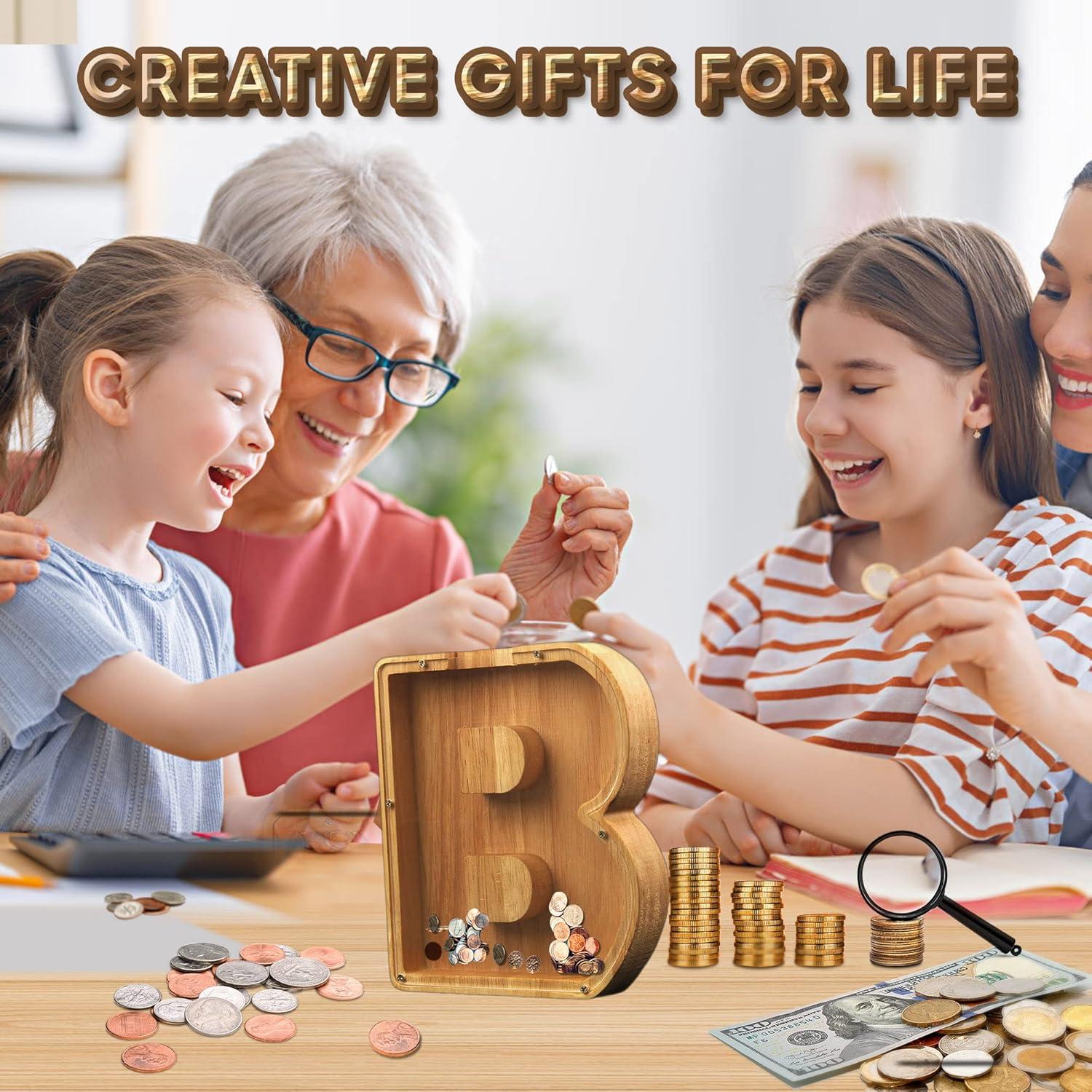 Hucha de Madera Personalizada BOALORD con Letras del Alfabeto