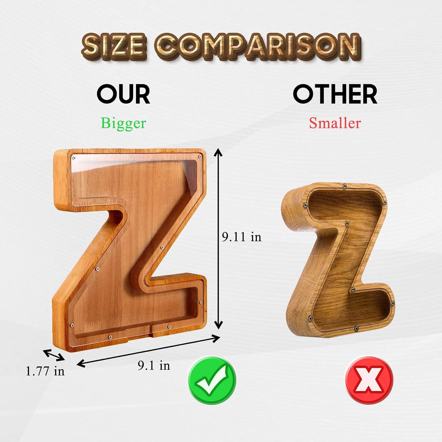 Hucha de Madera Personalizada BOALORD con Letras del Alfabeto