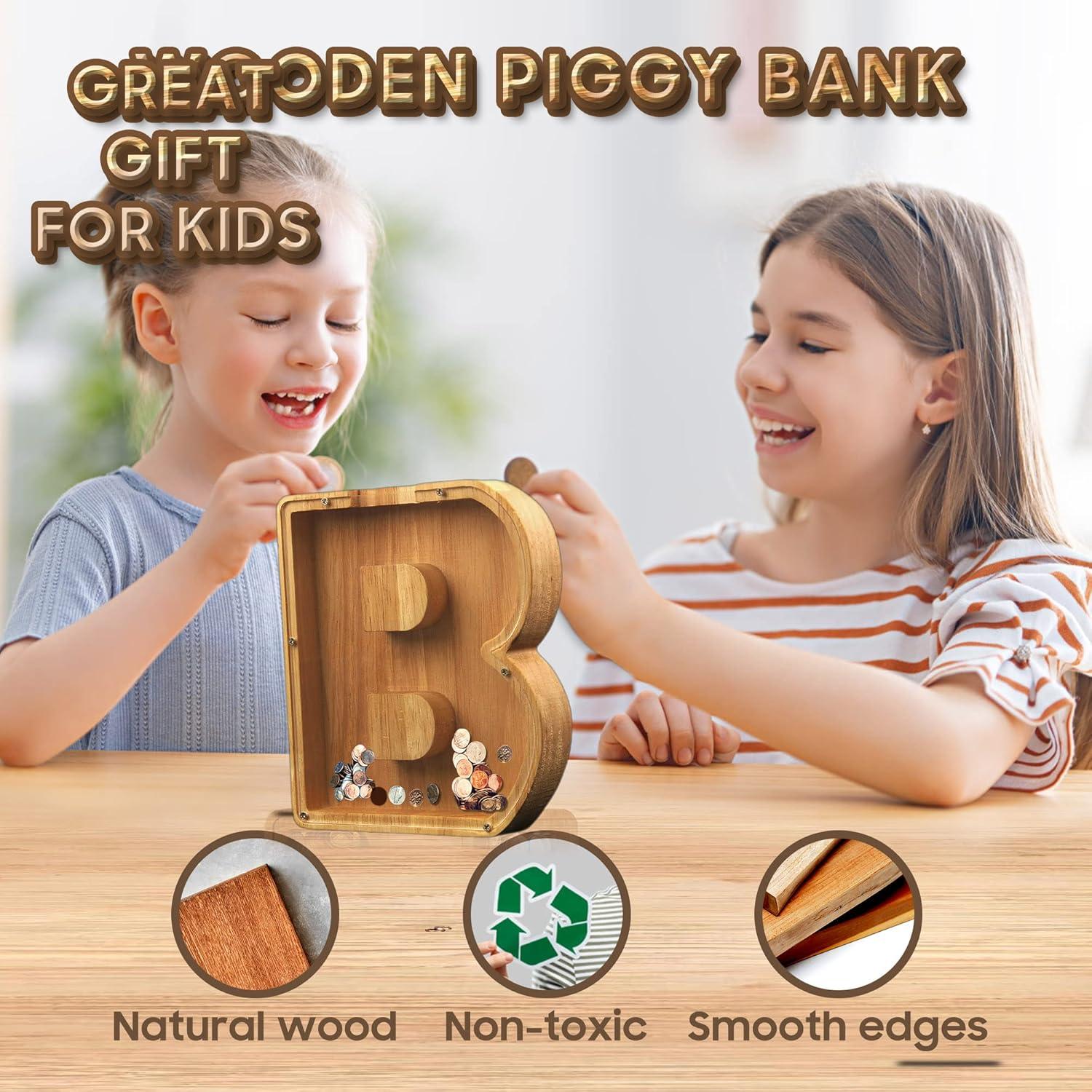 Hucha de Madera Personalizada BOALORD con Letras del Alfabeto