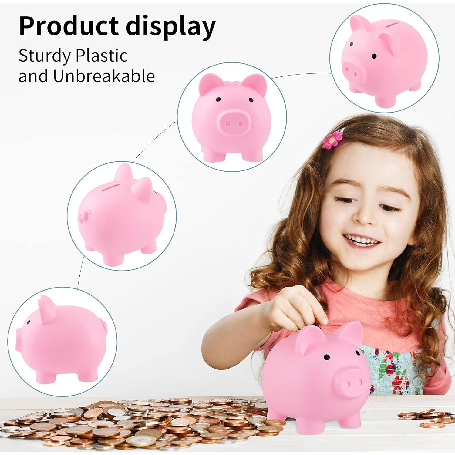 Alcancía de Cerdo Rosa GADIEDIE Irrompible 15.2x12.2x13.7cm