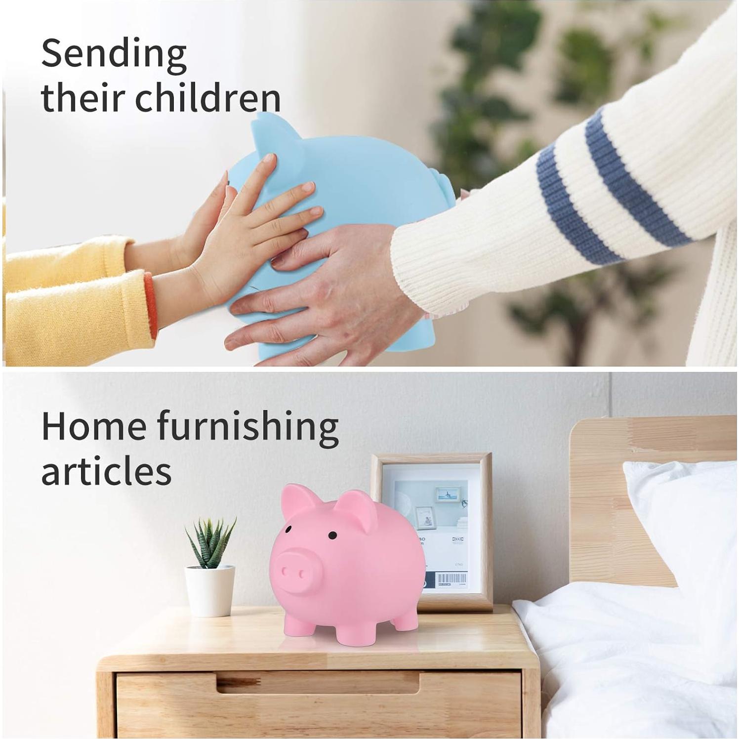 Alcancía de Cerdo Rosa GADIEDIE Irrompible 15.2x12.2x13.7cm