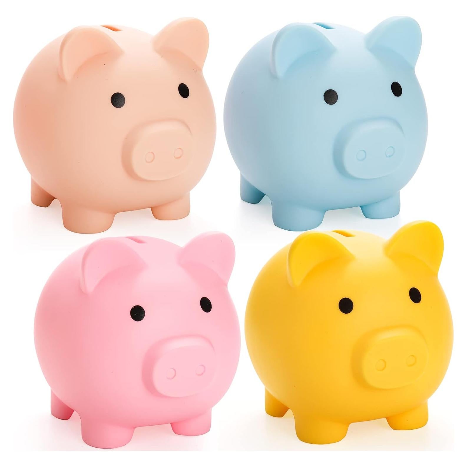 Alcancías de Plástico en Forma de Cerdo ZEAYEA - 4 Piezas