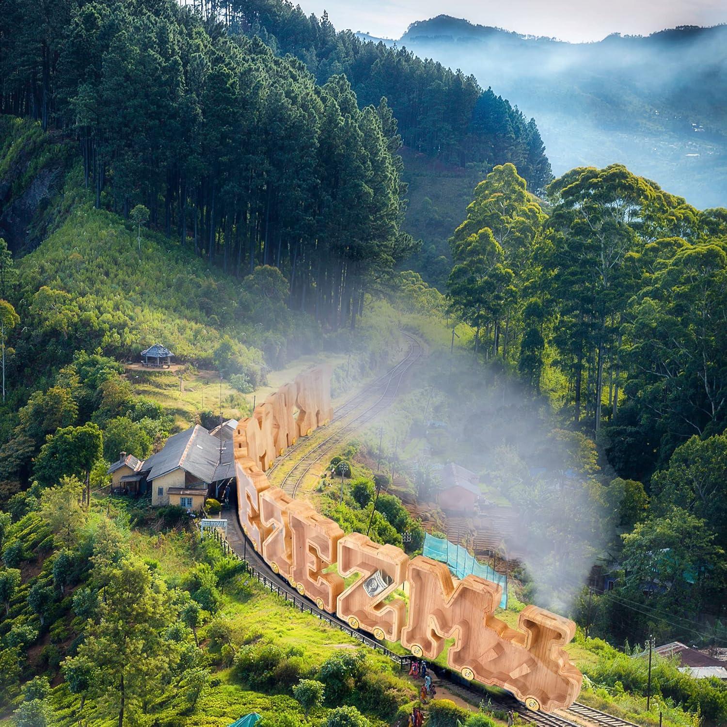 Banco de Dinero de Letras de Madera NBTORCH para Niños