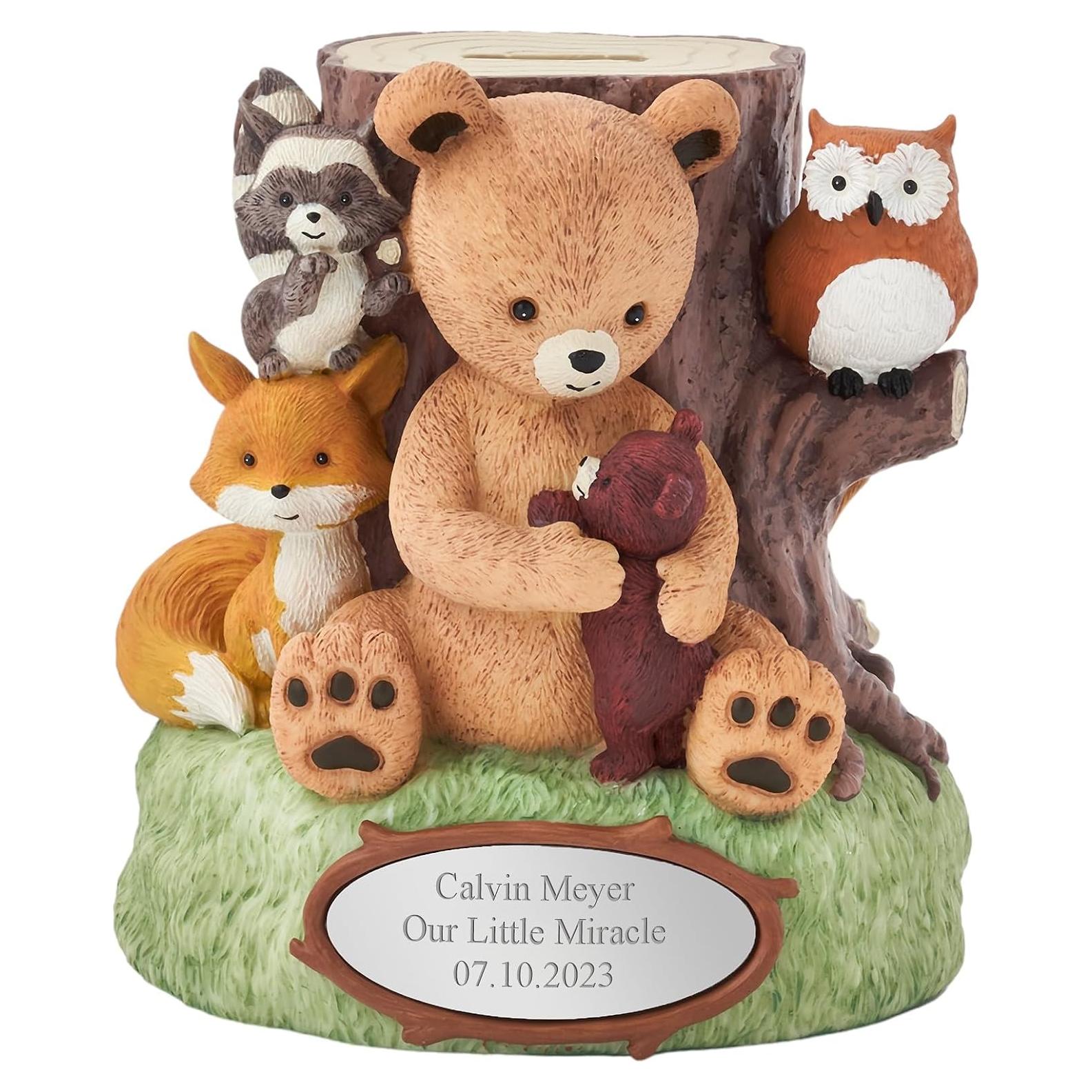 Banco de Monedas Personalizado Animales del Bosque 14cm