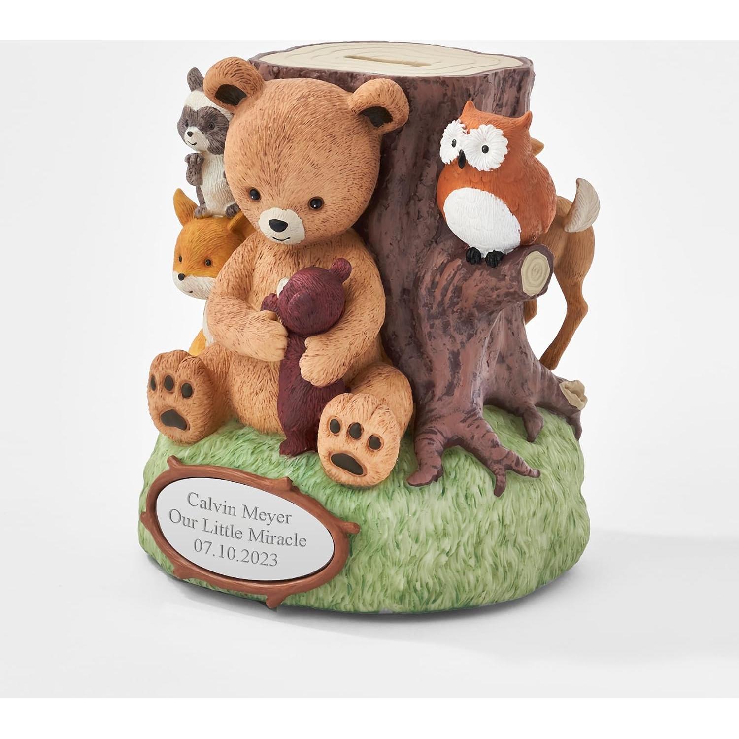 Banco de Monedas Personalizado Animales del Bosque 14cm