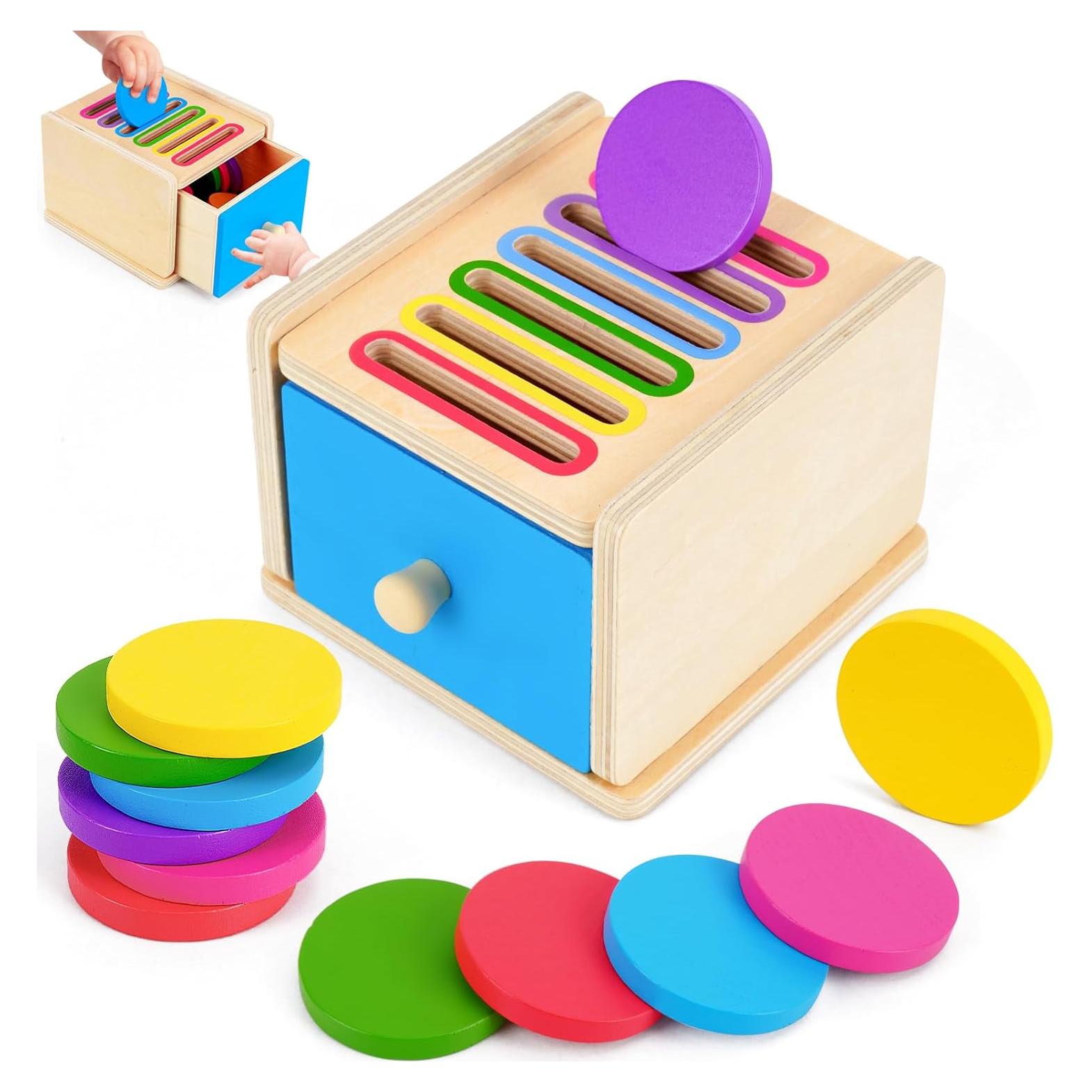 Juguete Montessori FCSONU Caja de Monedas 12 Meses a 3 Años