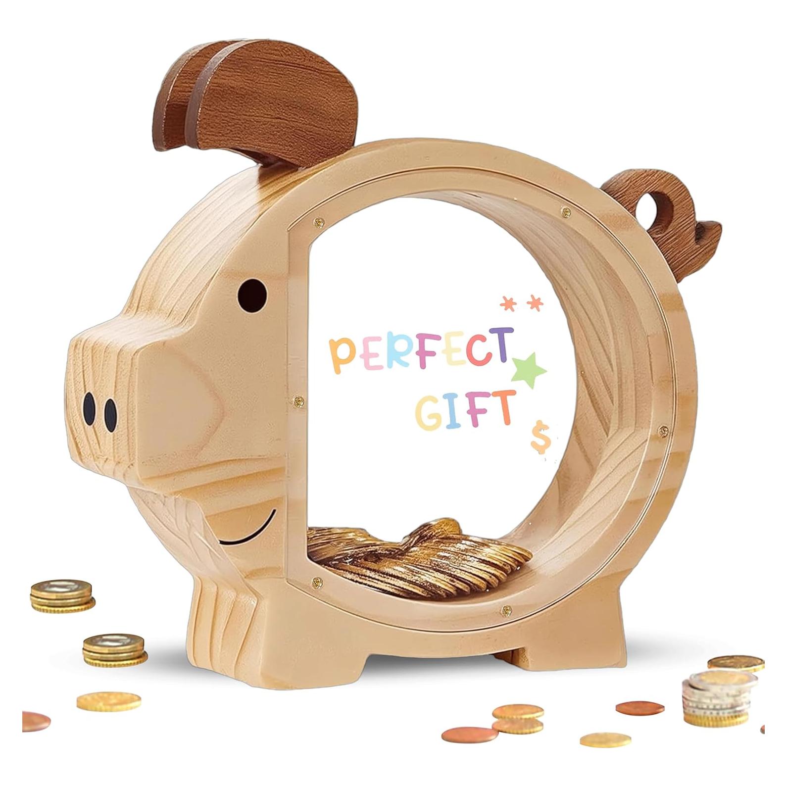 Hucha de Madera Personalizada Pamctry 23.1x20.1 cm para Niños