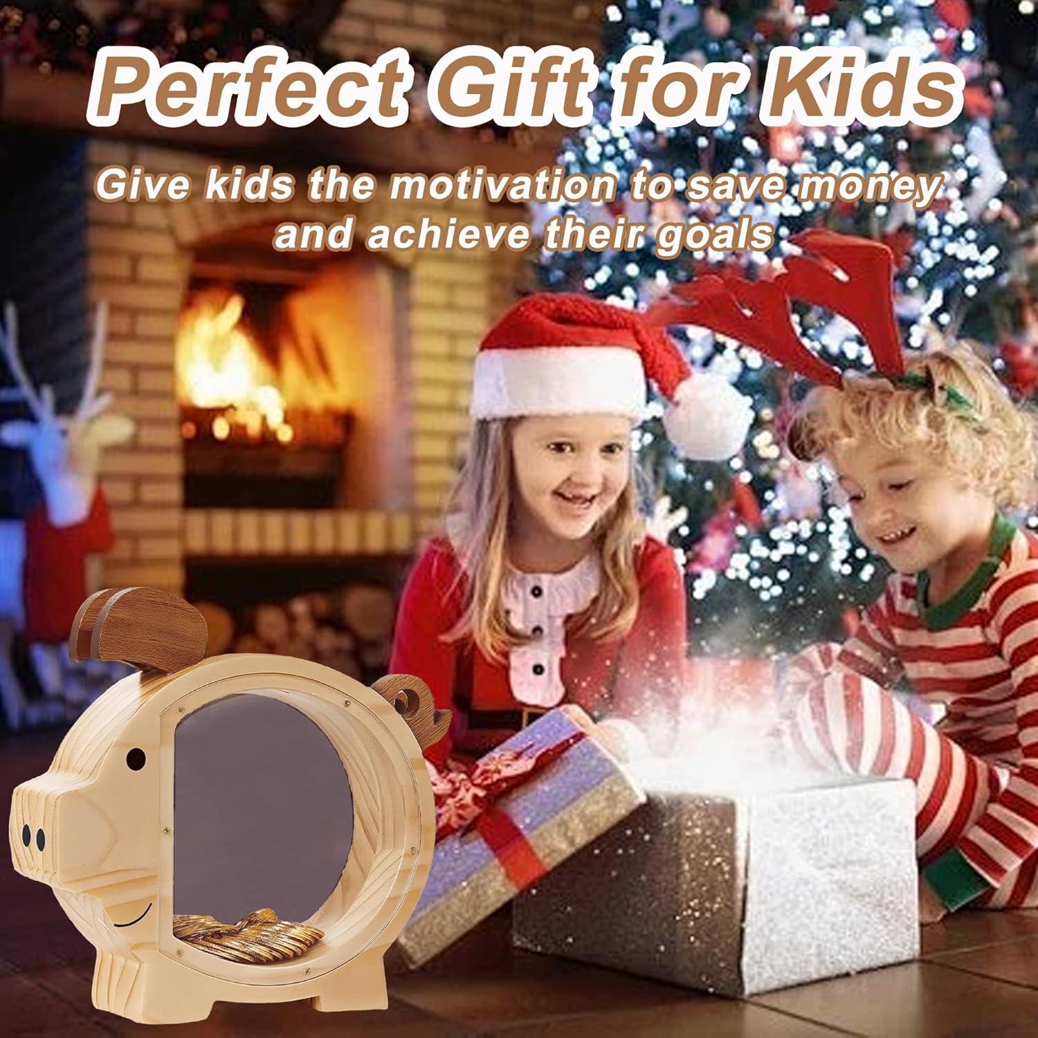 Hucha de Madera Personalizada Pamctry 23.1x20.1 cm para Niños