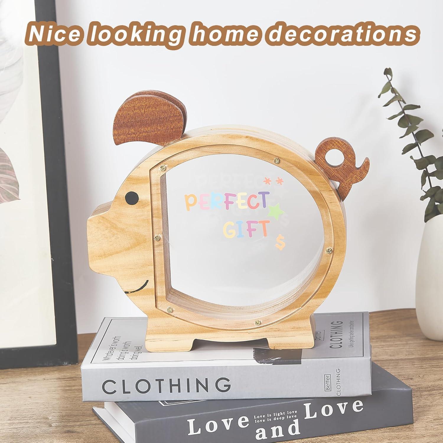 Hucha de Madera Personalizada Pamctry 23.1x20.1 cm para Niños