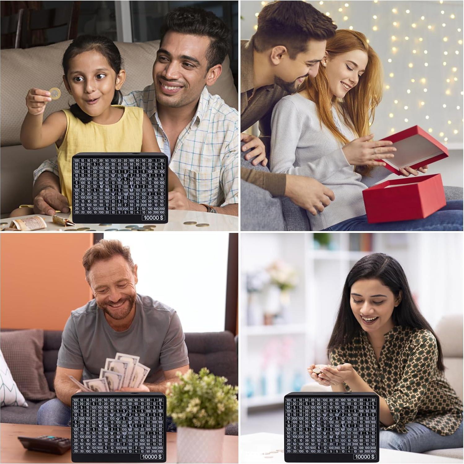 Caja de Ahorro Digital Palksky de Madera 370g - Objetivos 200 a 10000 USD