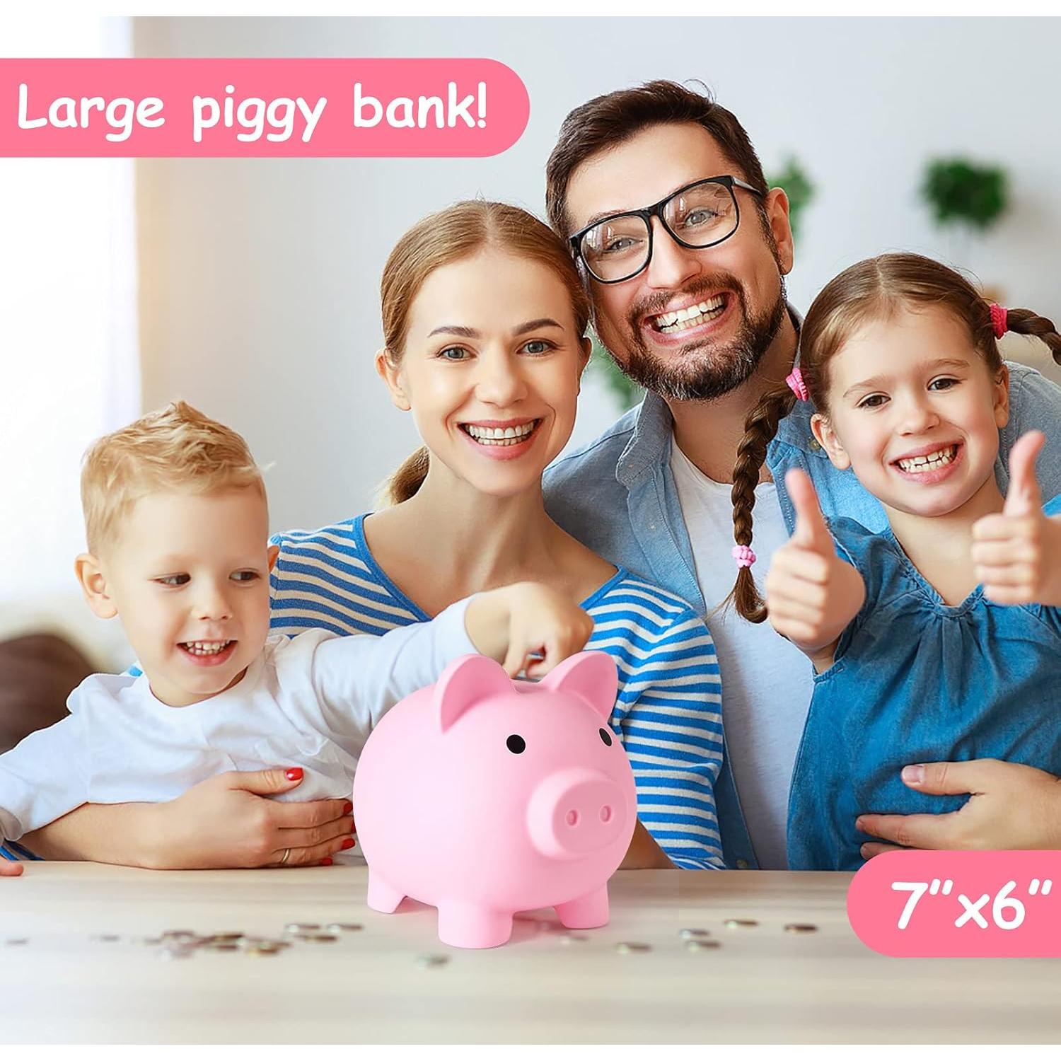 Alcancía Irrompible Rosa FD-61 18x16.5 cm para Niños