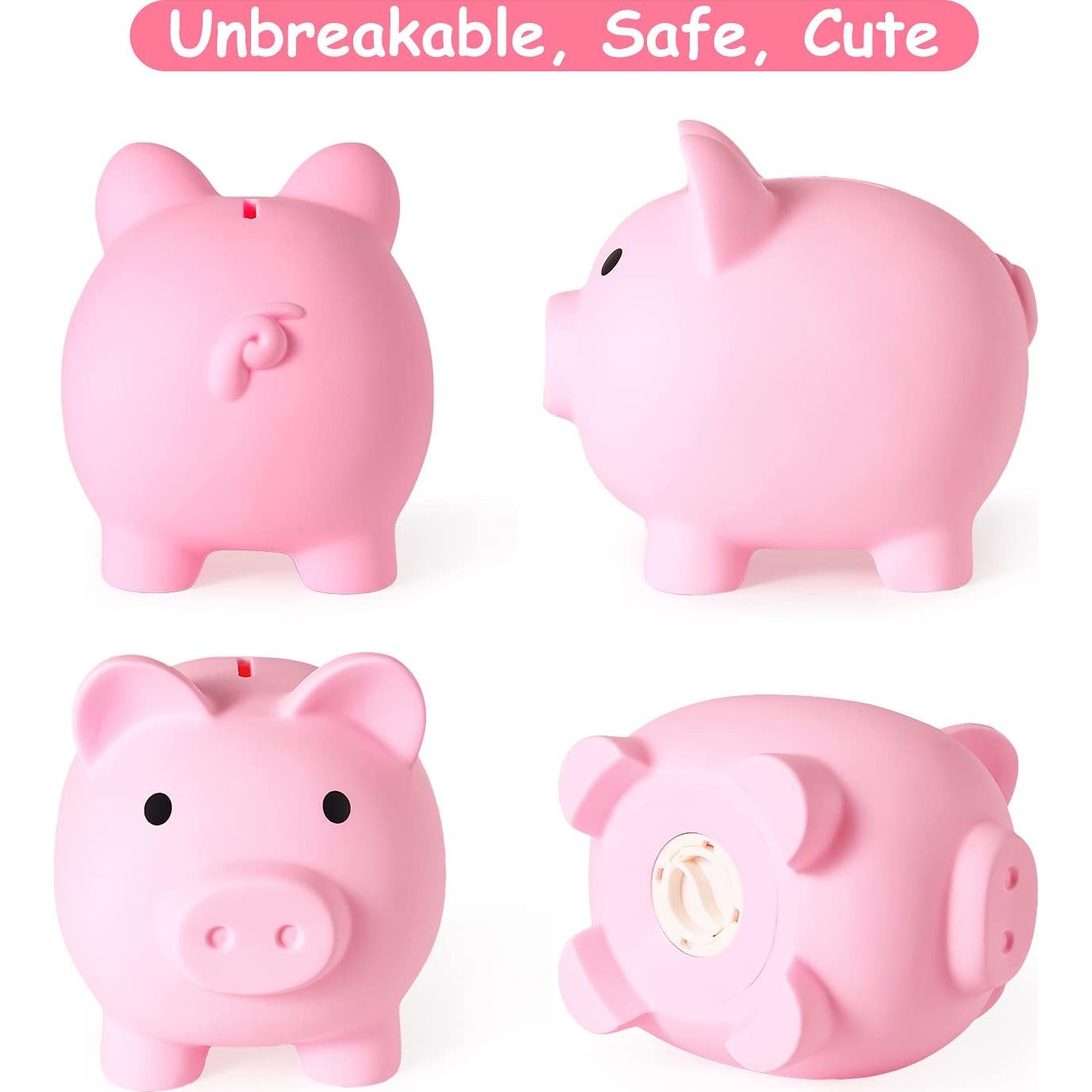 Alcancía Irrompible Rosa FD-61 18x16.5 cm para Niños