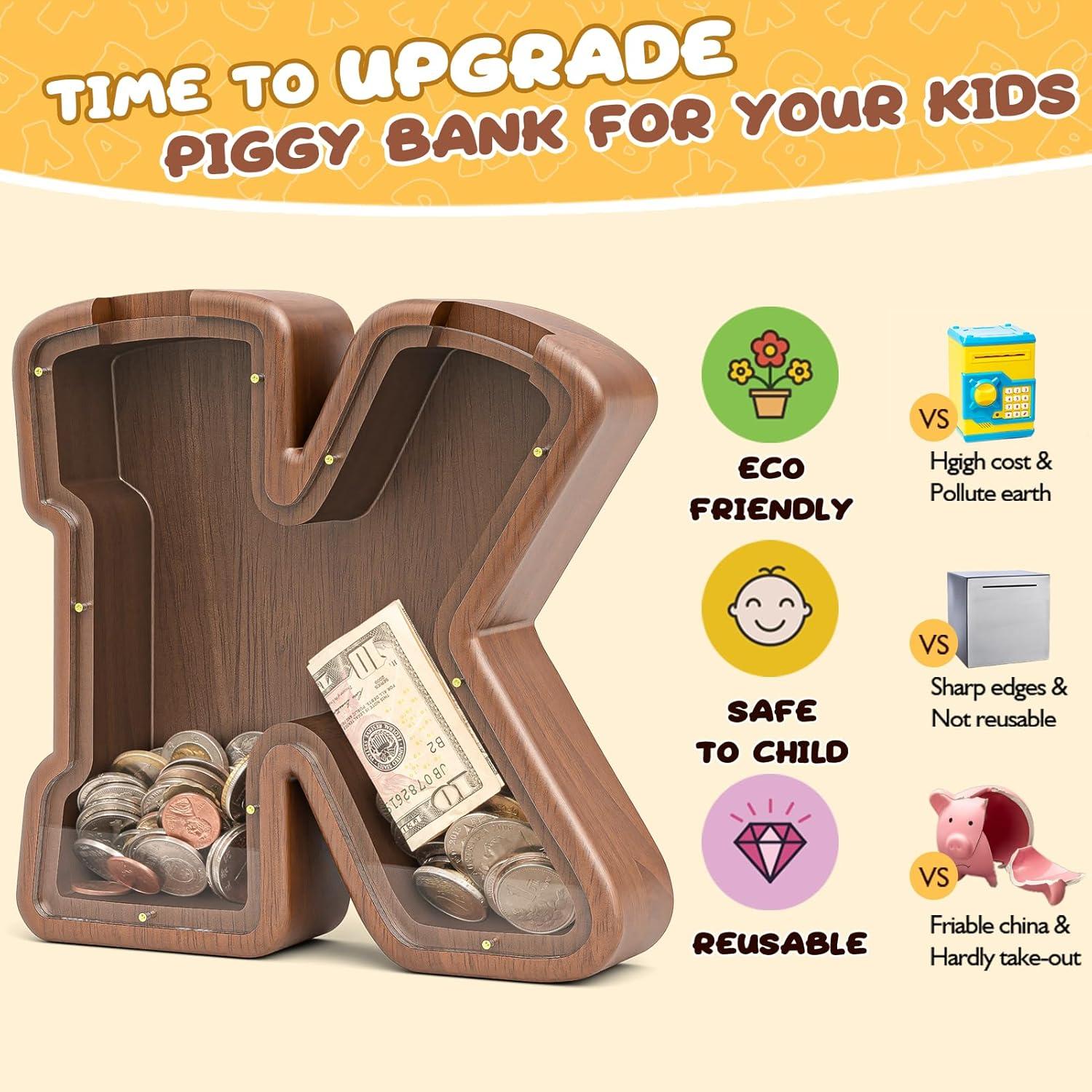 Alcancía de Madera Personalizada Summidate para Niños 22.86 cm