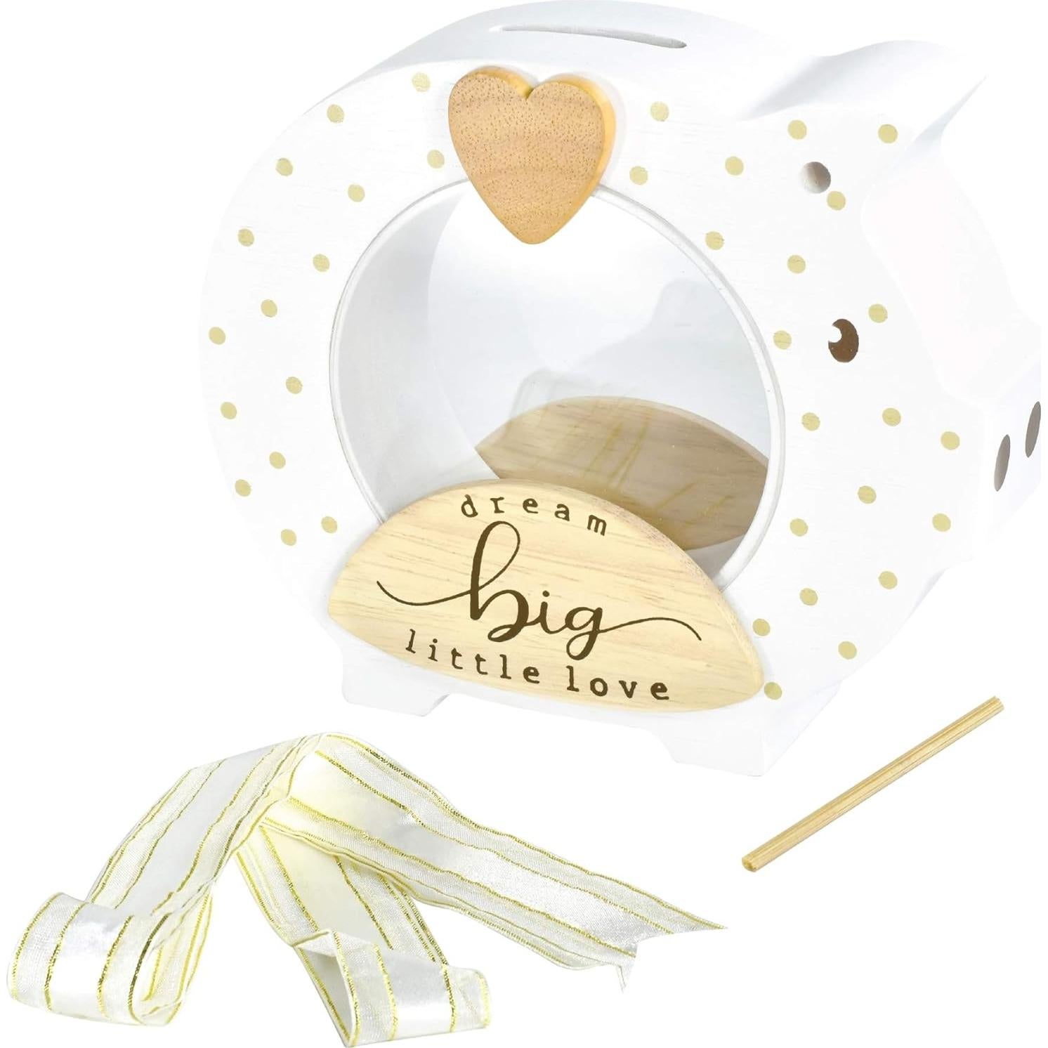 Alcancía de Madera Sólida I'M con Vientre Transparente