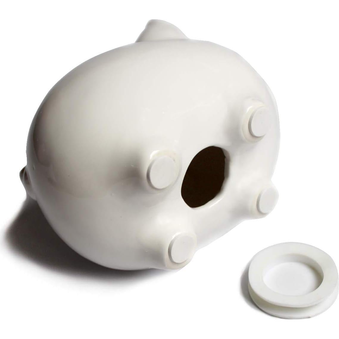 Hucha de Cerámica para Niños Cerdo Blanco KOHIENWO 15 cm