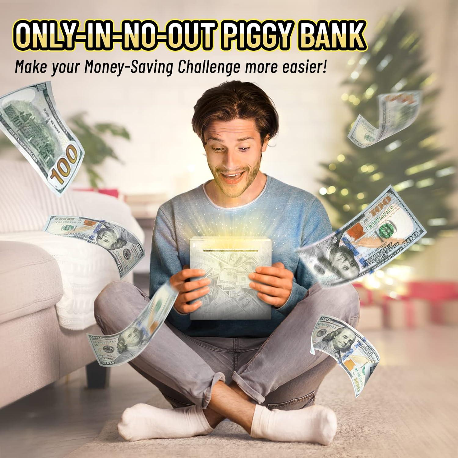 Alcancía de Acero Inoxidable Hizgo 15 cm para Ahorrar Dinero