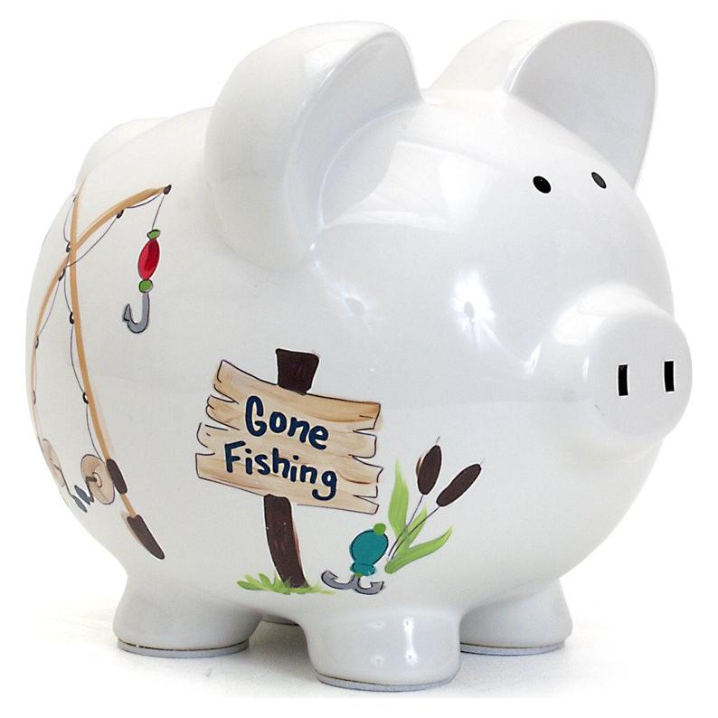 Hucha de Cerámica Child to Cherish Diseño Pesca 20.3x17.8cm