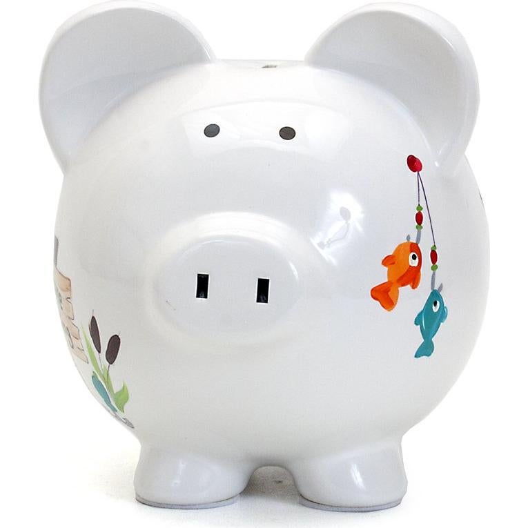 Hucha de Cerámica Child to Cherish Diseño Pesca 20.3x17.8cm