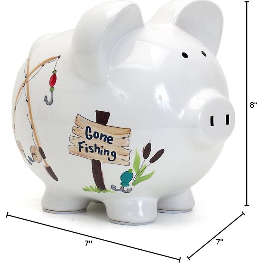 Hucha de Cerámica Child to Cherish Diseño Pesca 20.3x17.8cm