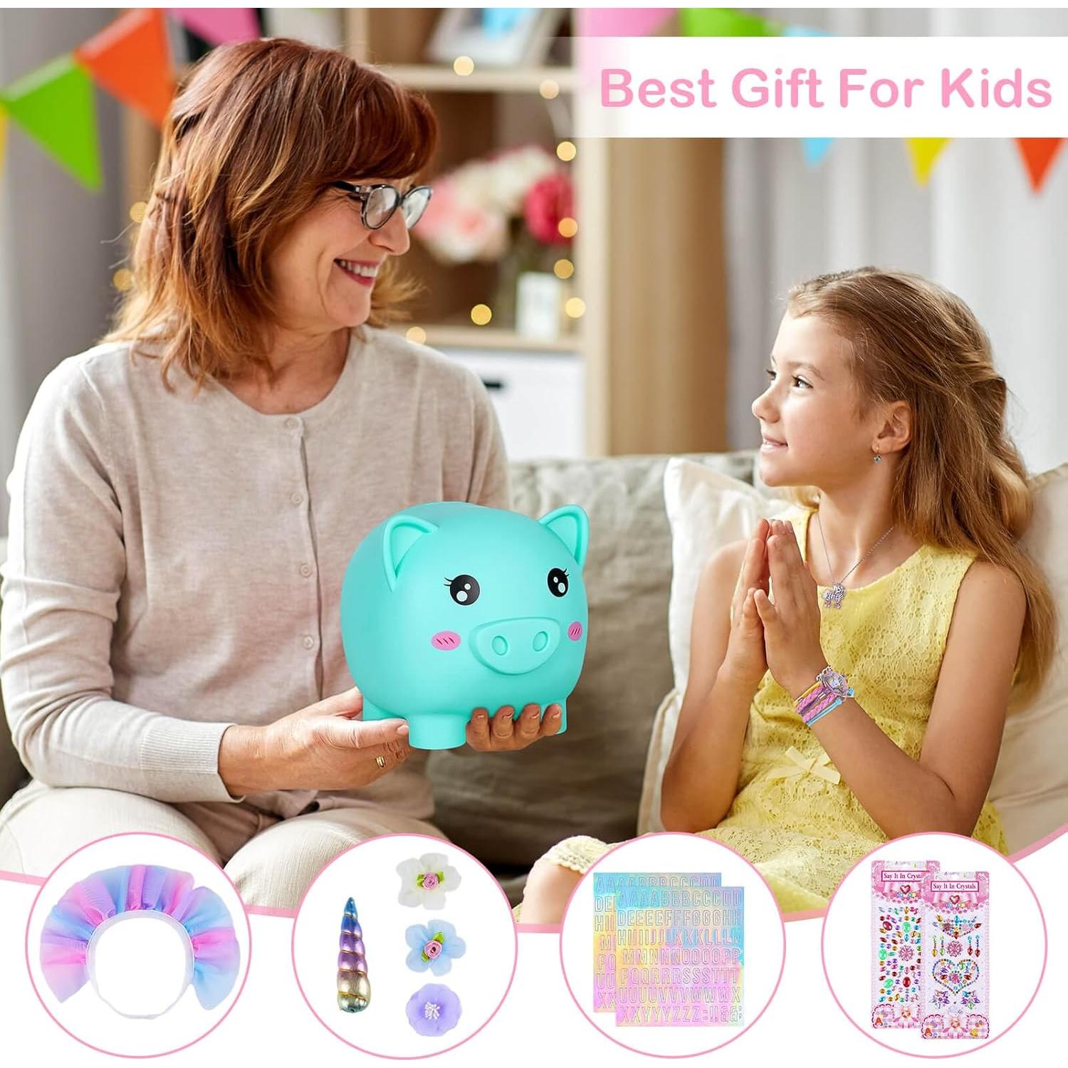 Hucha Grande DIY Unicornio Play Tailor Verde Arcoíris