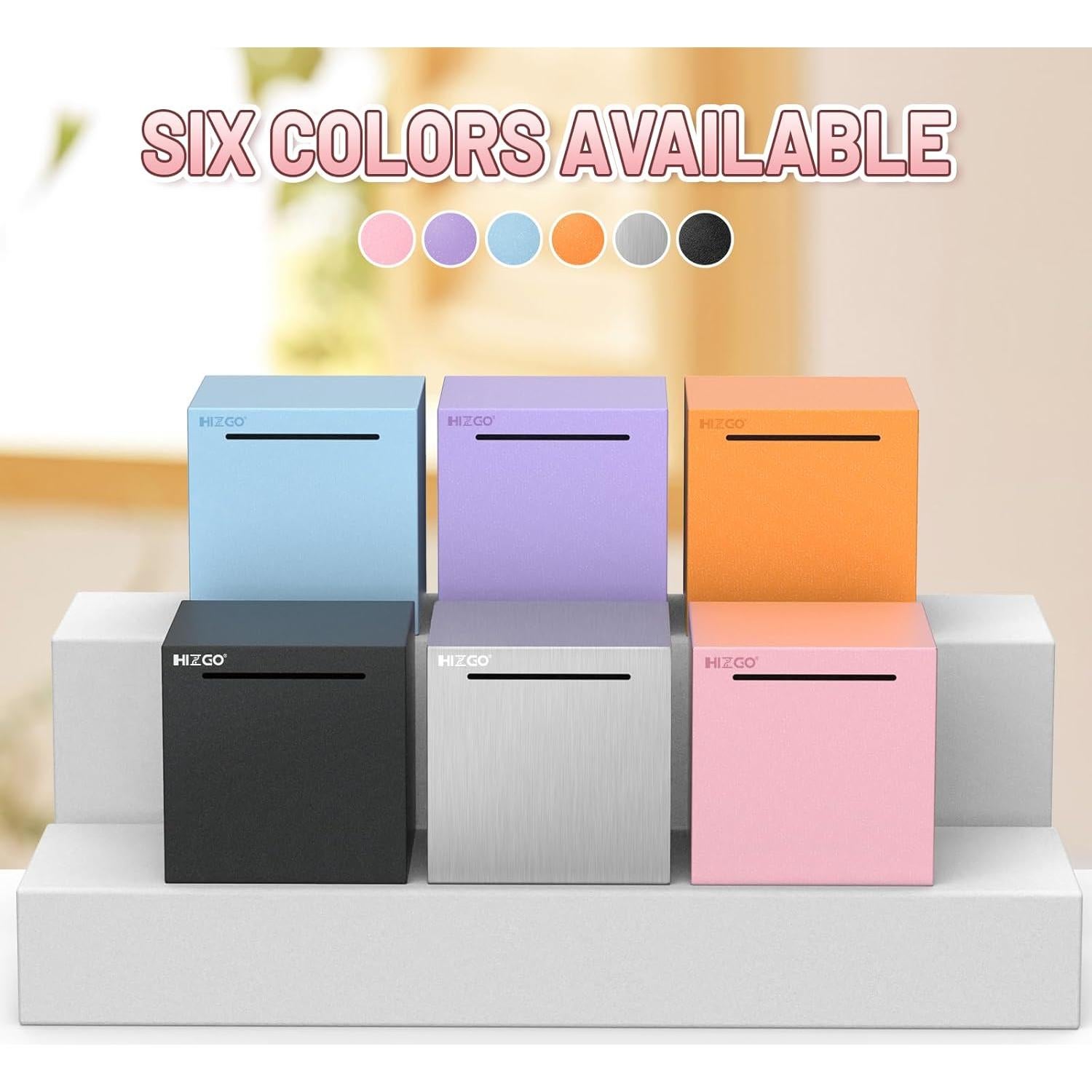 Alcancía Rosa Inabrible de Acero Inoxidable Hizgo 12 cm