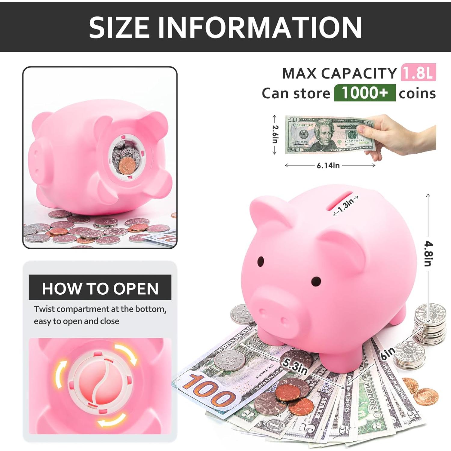 Alcancía Irrompible Vcertcpl Rosa 15x12x14cm para Ahorro