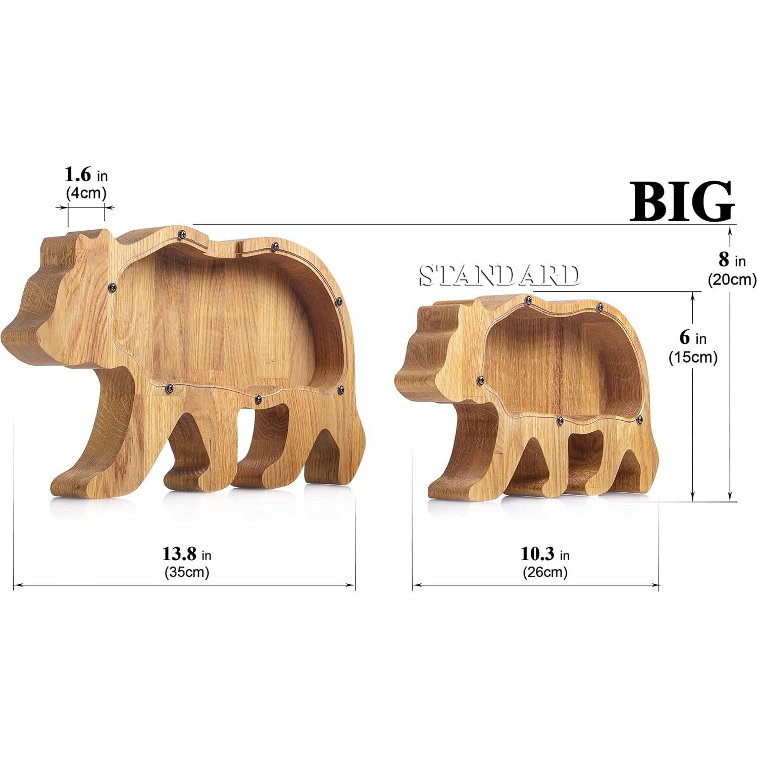 Hucha de Oso Grizzly WOODPRESENTS - Caja de Ahorro de Madera