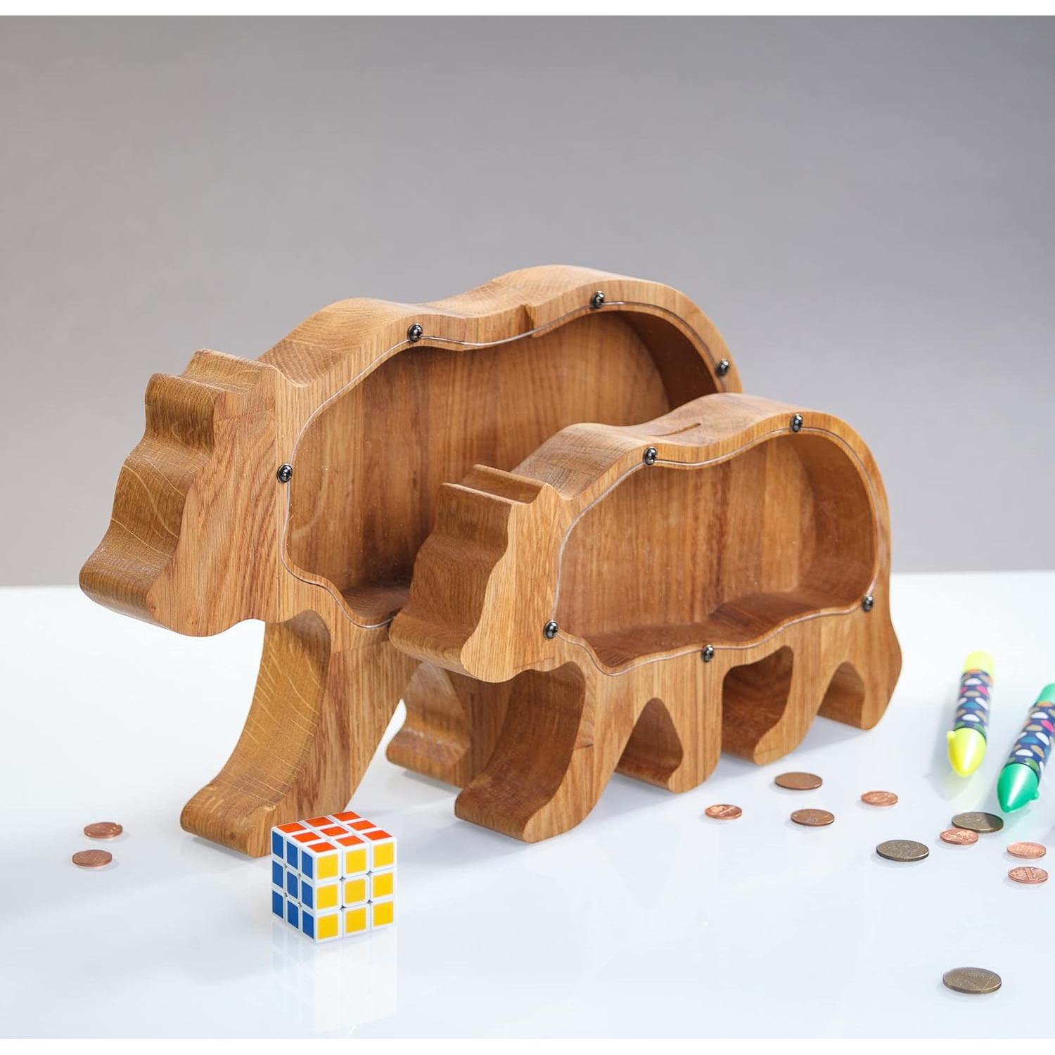 Hucha de Oso Grizzly WOODPRESENTS - Caja de Ahorro de Madera