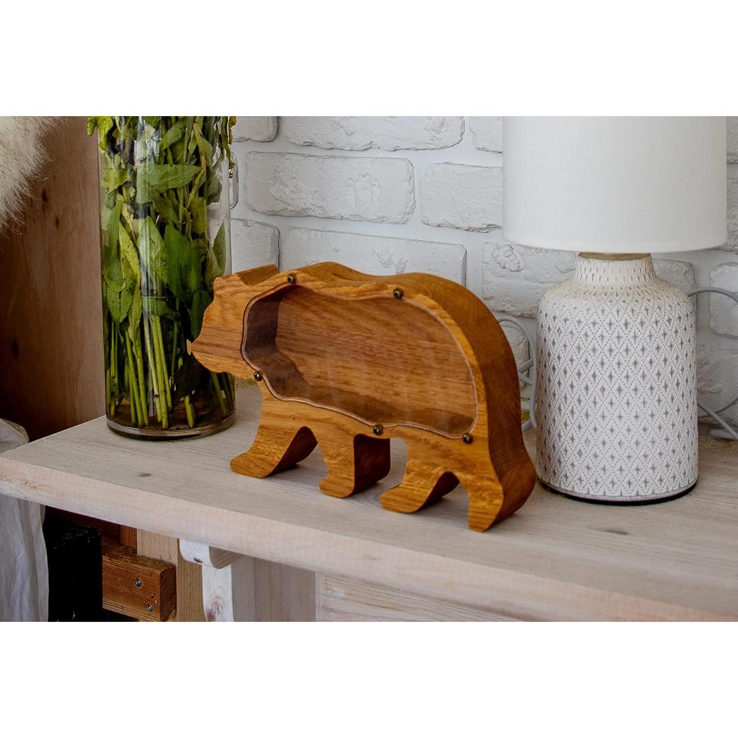 Hucha de Oso Grizzly WOODPRESENTS - Caja de Ahorro de Madera