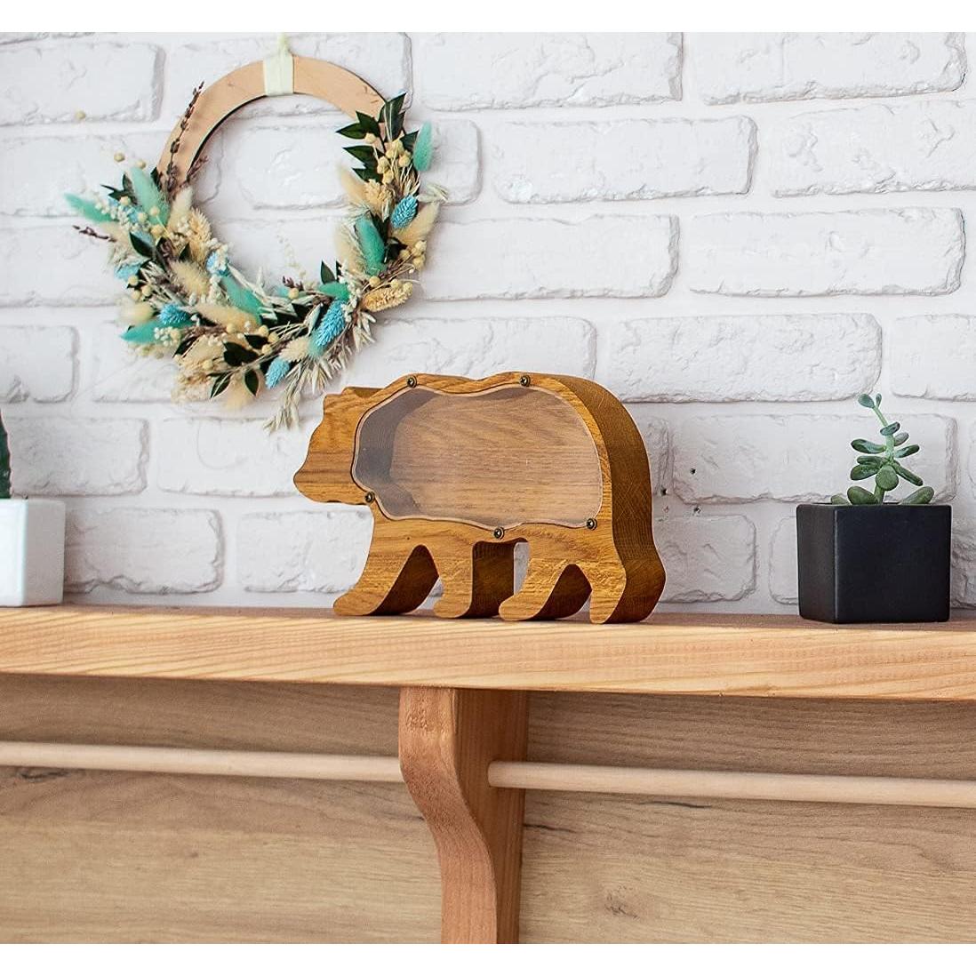 Hucha de Oso Grizzly WOODPRESENTS - Caja de Ahorro de Madera