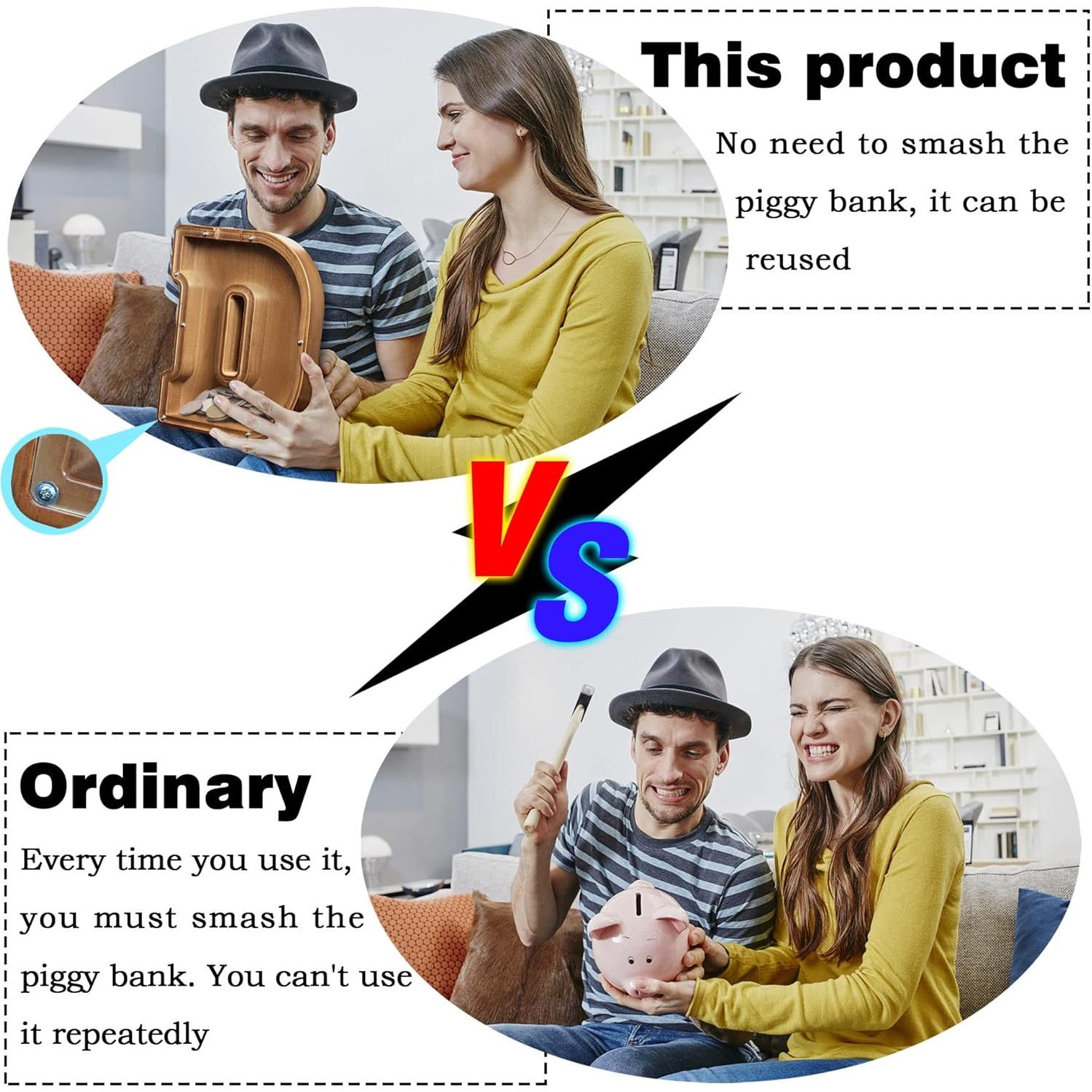 Alcancía Personalizada de Madera AORCMITN 23 cm para Niños