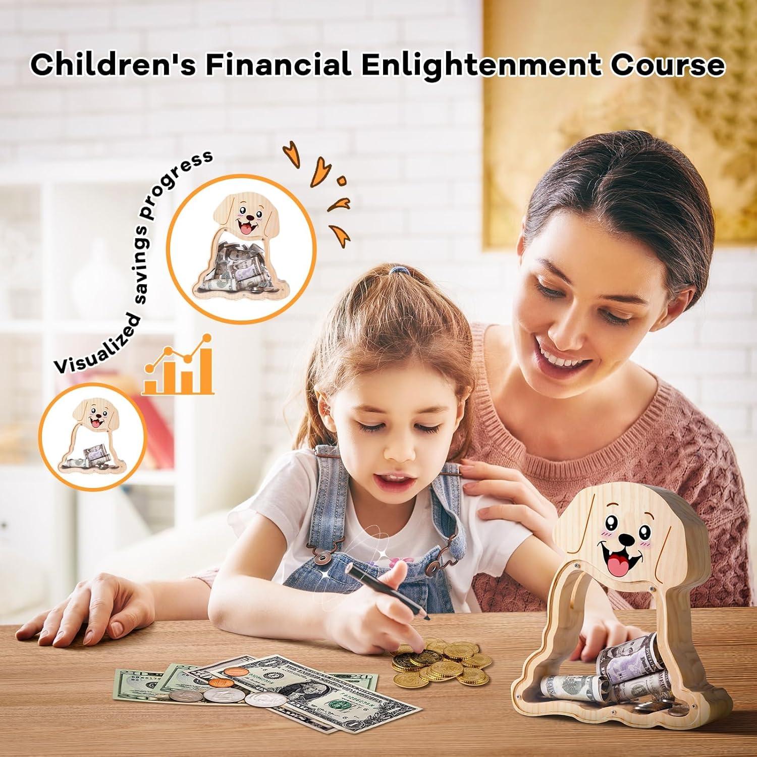 Hucha de Madera Grande Uniwooder Perro Personalizable 22x22cm