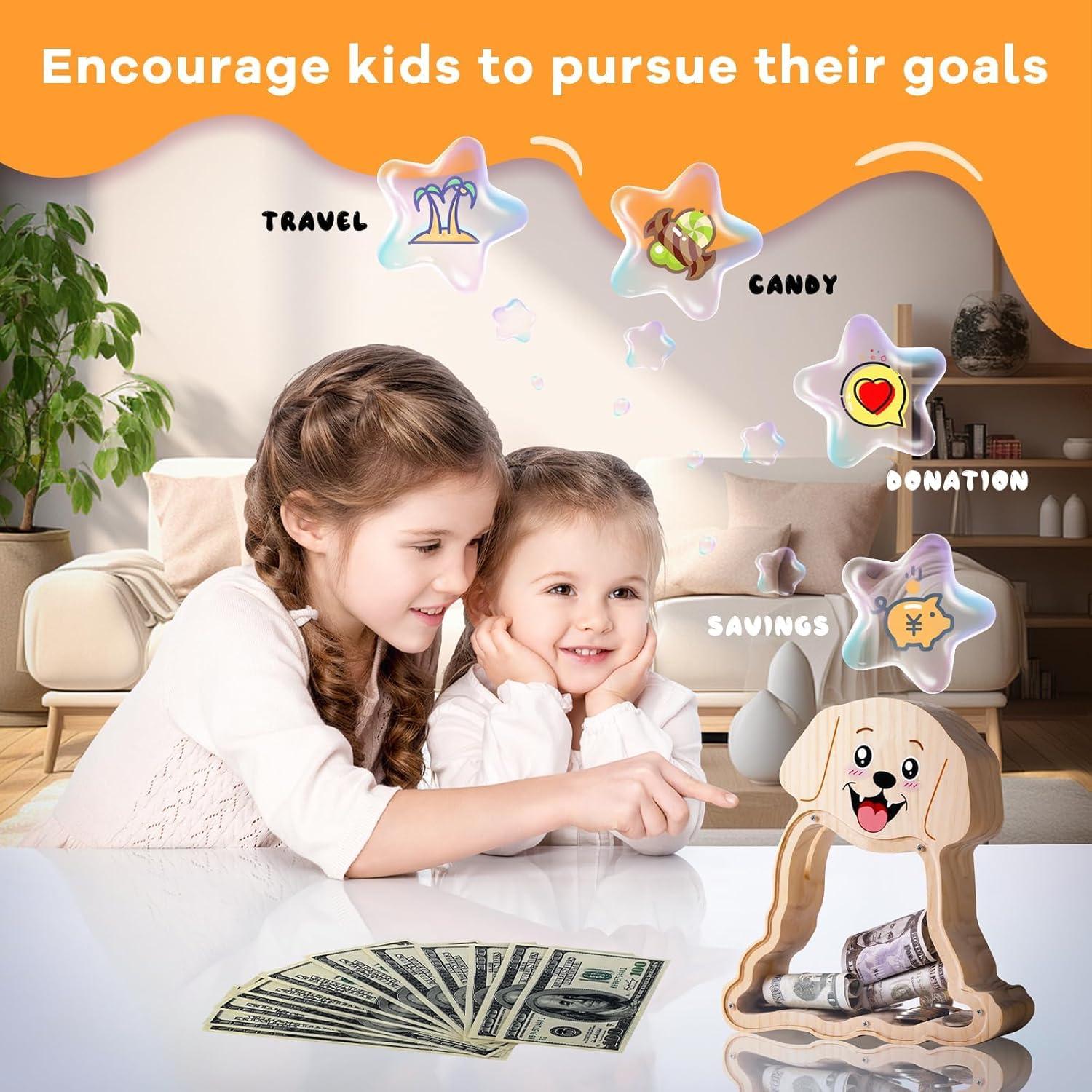 Hucha de Madera Grande Uniwooder Perro Personalizable 22x22cm