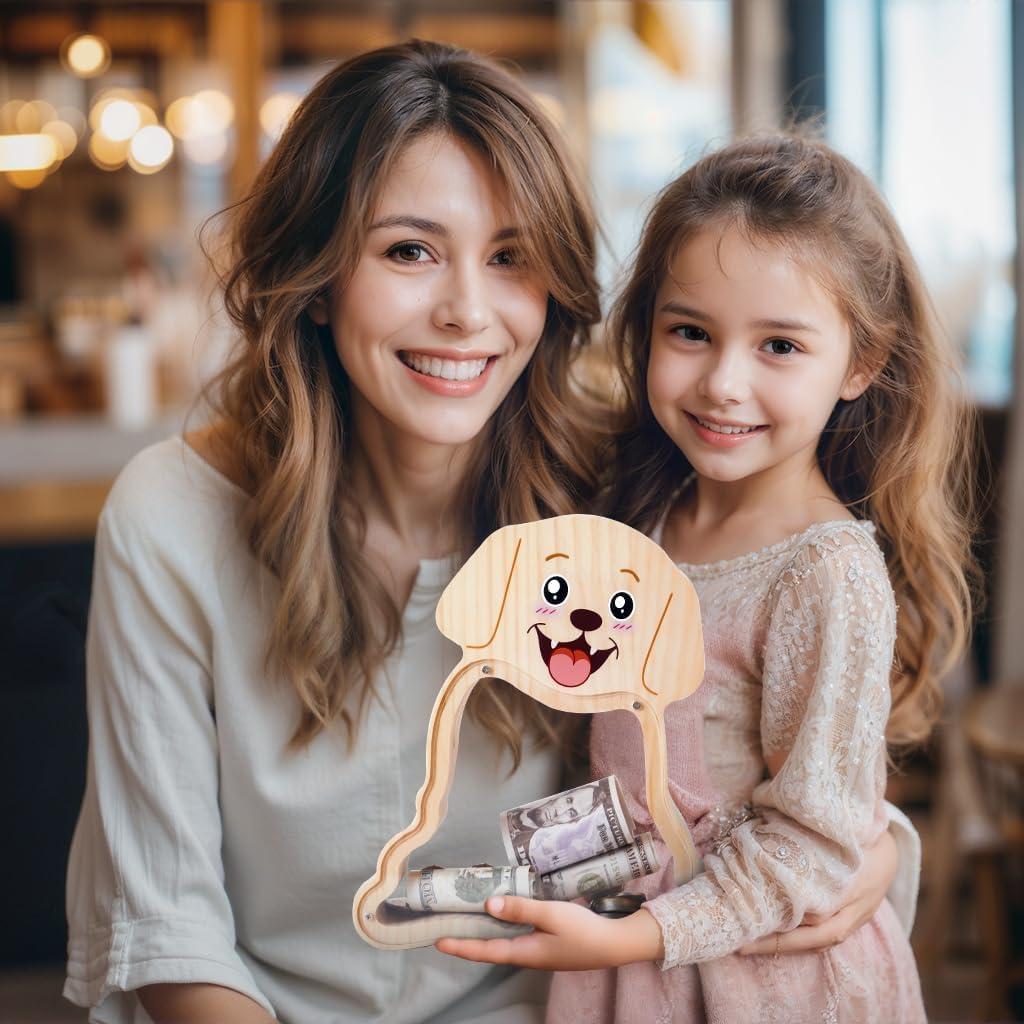 Hucha de Madera Grande Uniwooder Perro Personalizable 22x22cm