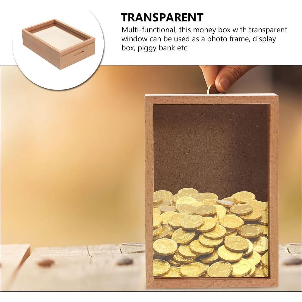 Hucha de Madera OKUMEYR con Marco de Fotos 13.39 cm