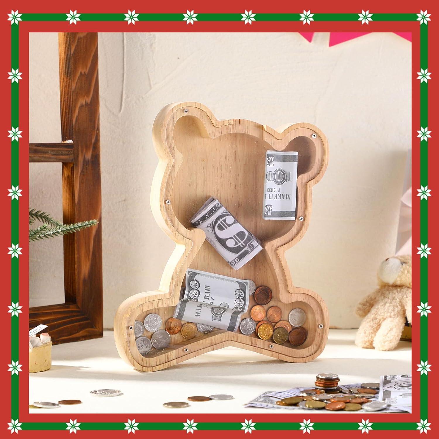 Hucha de Madera Oso Tioncy 25 cm con Destornillador Acrílico