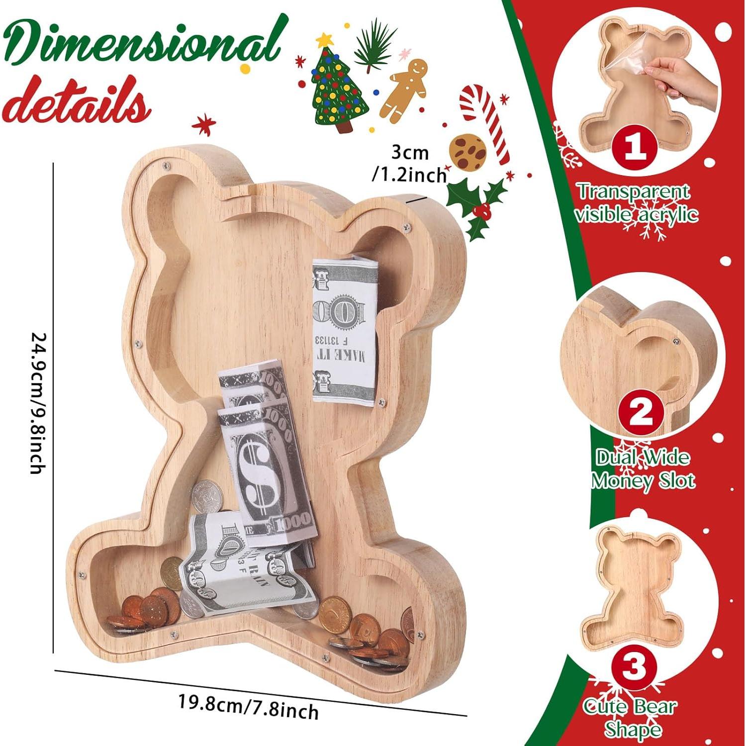 Hucha de Madera Oso Tioncy 25 cm con Destornillador Acrílico