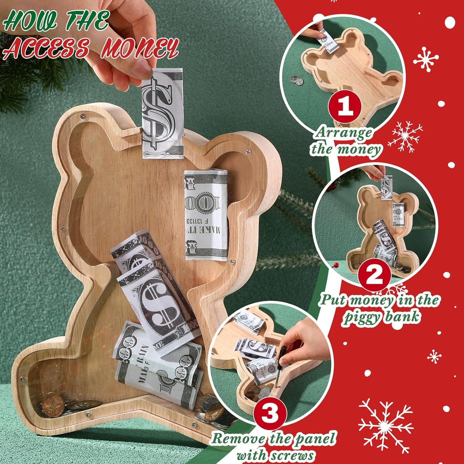 Hucha de Madera Oso Tioncy 25 cm con Destornillador Acrílico