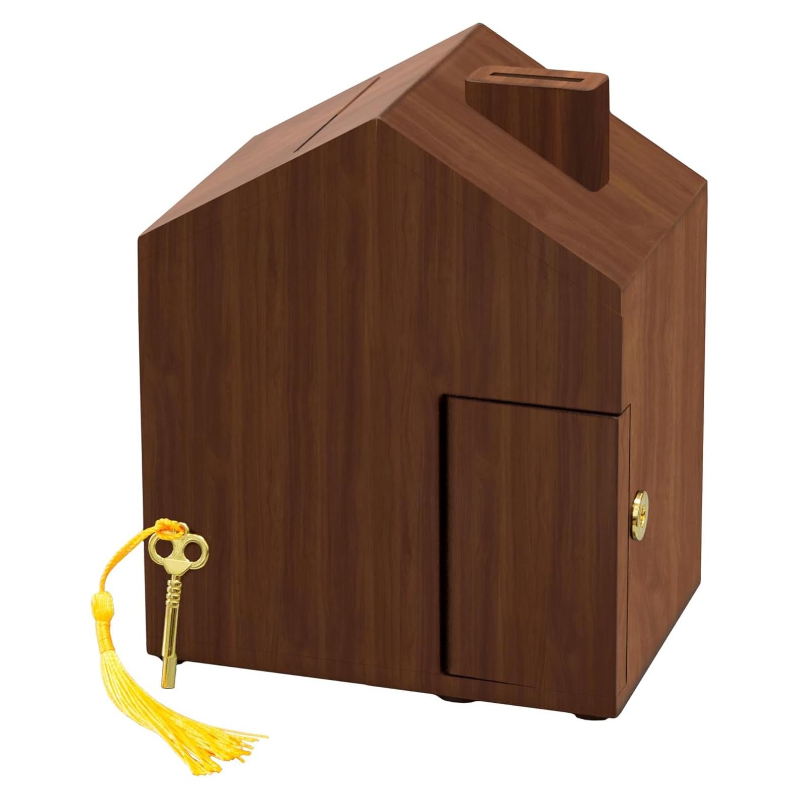 Banco de Monedas de Madera Vintage FMYSUSUXY 15x10x18cm