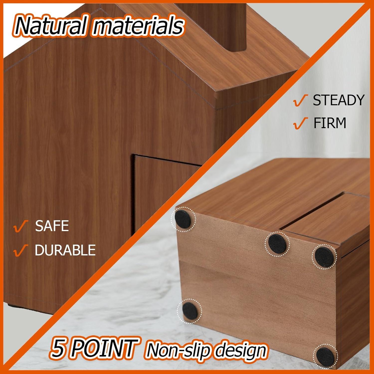 Banco de Monedas de Madera Vintage FMYSUSUXY 15x10x18cm