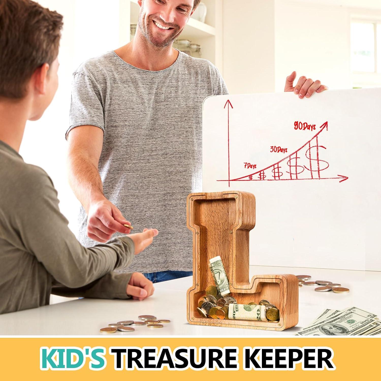 Alcancía de Madera Personalizada ELX 22.86 cm para Niños